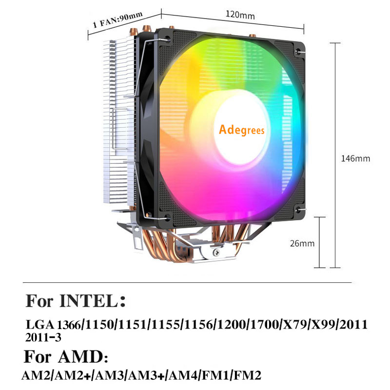 Pendingin CPU Menara X99 4 Hea - Cpu Heatsink ulasan dan harga