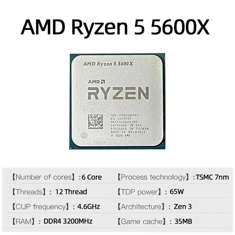 AMD Ryzen 5 5600X 3,7GHz, 6 in - Cpu Cooler ulasan dan harga